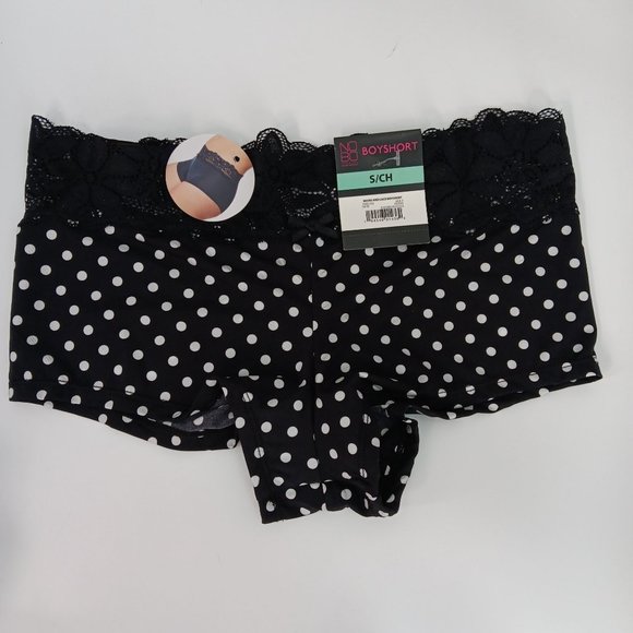 NOBO BOYS SHORT WHITE/BLACK  BRIEF FOR WOMEN SIZE SMALL - Picture 6 of 9